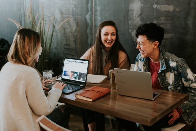 three people experiencing better user experience three people experiencing better user experience